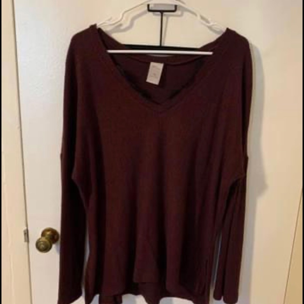 Grace and Lace Wine Snow Day Sweater (M)